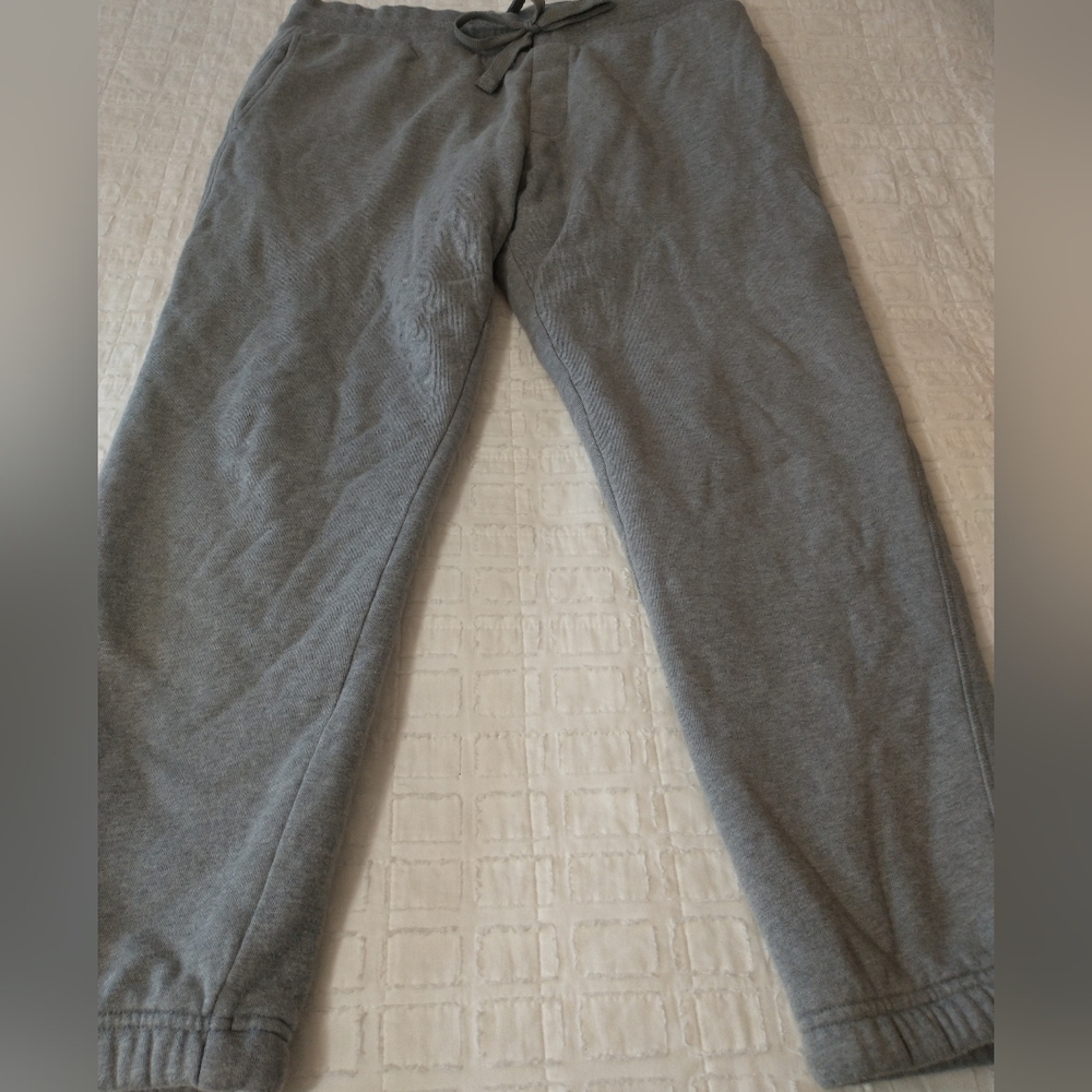 M&S‎ Gray Fleece Lined Jogger Sweatpants, Men's Size Large, Cozy, Warm, Athletic - Picture 2 of 8
